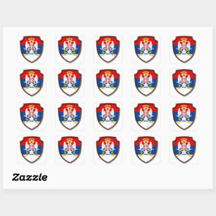 AD 001 - Servische middeleeuwse schild Servië Vierkante Sticker