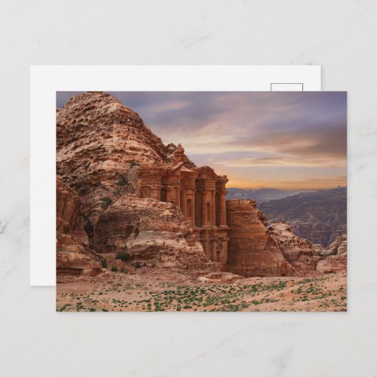 Ad Deir, Petra, Jordan Ancient Rock Building Briefkaart (Voorkant / Achterkant)