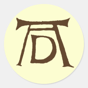 AD Durer Monogram Ronde Sticker