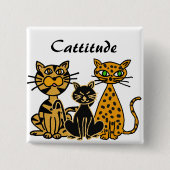 AD- Funny Cattitude Cats Button (Voorkant)