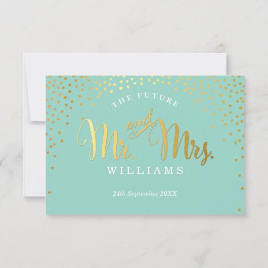 AD LIB RSVP RÉPONDRE fun rustique confetti menthe  (Dos)