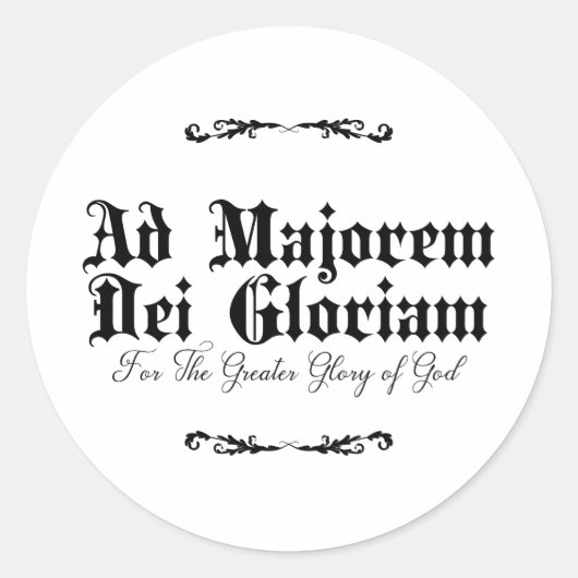Ad Majorem Dei Gloriam Catholic Stickers  (Voorkant)