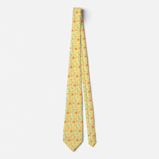 Ad Man Martini Foulard Yellow Two-side Stropdas (Voorkant)