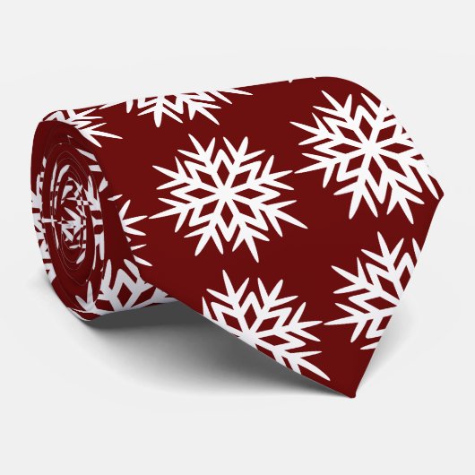 Ad Man Snowflake Foulard Burgundy tweezijdig Stropdas (Opgerold)