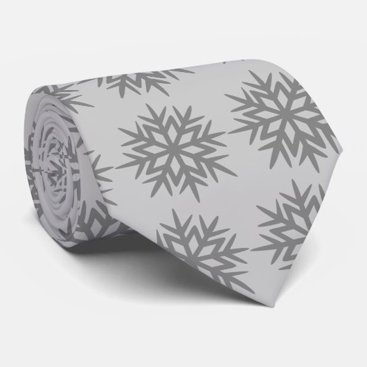 Ad Man Snowflake Foulard Steel Grey Tweside Stropdas (Opgerold)