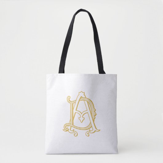 AD of DA monogram initialen logo canvas tas (Voorkant)