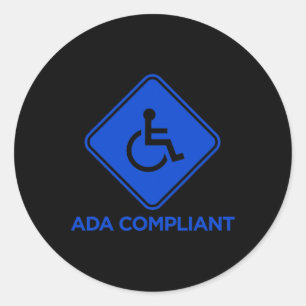 ADA-compatibele toegankelijkheid Uitgeschakeld nal Ronde Sticker