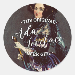 Ada Lovelace - Het originele geek meisje Ronde Sticker