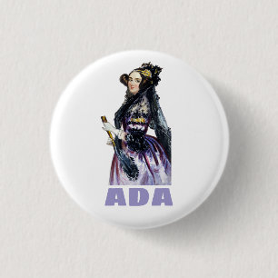 Ada Lovelace Ronde Button 3,2 Cm
