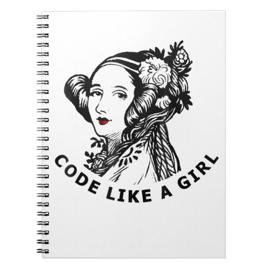 Ada Lovelace T-Shirt code als een meisje Notitieboek (Voorkant)