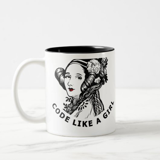 Ada Lovelace T-Shirt code als een meisje Tweekleurige Koffiemok (Links)