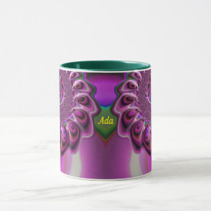 ADA ~ Zany 3D Fractal ~ Paars roze groen Mok