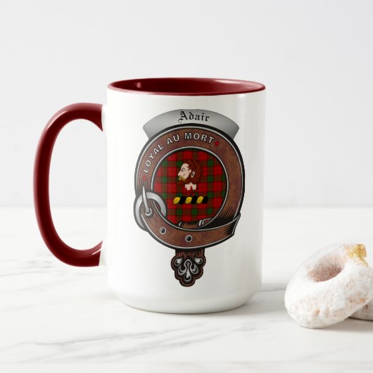 Adair Clan Badge Combo 15oz Mok (Met donut)