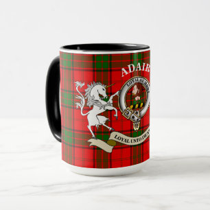 Adair Clan Badge & Tartan met Eenhoorn Mok