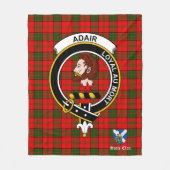 Adair Clan Badge Tartan Pset Fleece Deken (Voorkant)