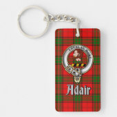 Adair Clan Badge/Tartan Rechthoek Sleutelhanger (Voorkant)