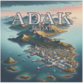 Adak Alaska 3 inch Vinyl Sticker (Voorkant)