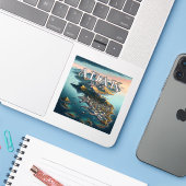 Adak Alaska 3 inch Vinyl Sticker (Laptop met iPhone)