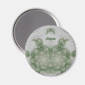 ADAM ~ Blanc et Vert ~ Magnet de design étonnant (Recto/Verso)