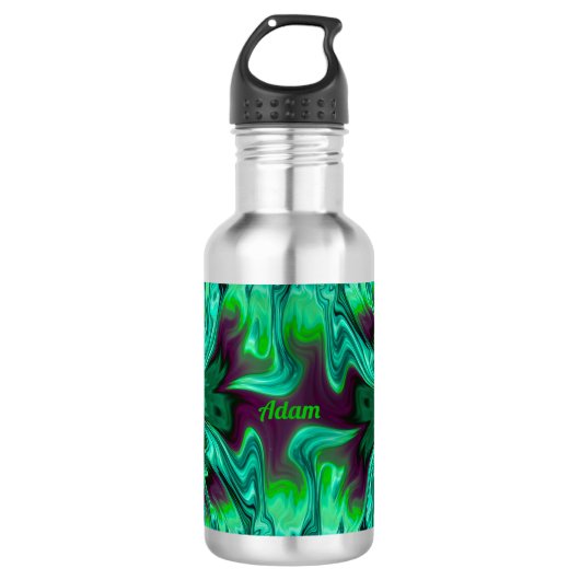 ADAM ~ Bouteille d'eau verte et violette dégradée (Devant)