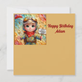 ADAM ~ Carte d'anniversaire ~ Parachutiste ~ (Dos)