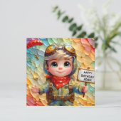 ADAM ~ Carte d'anniversaire ~ Parachutiste ~ (Debout devant)