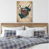 Adam Clan Badge Crossed Swords Canvas Print (Insitu (Slaapkamer))