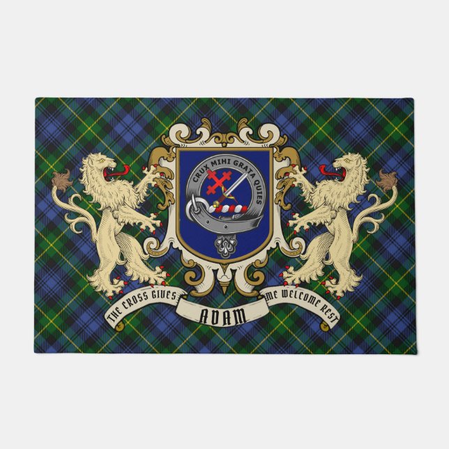 Adam Clan Badge & Tartan Deurmat (Voorkant)