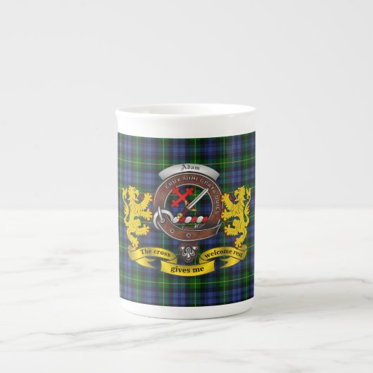 Adam Clan Badge & Tartan Jumbo Mug (Devant)