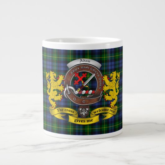Adam Clan Badge & Tartan Jumbo Mug (Devant)