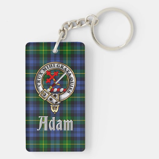 Adam Clan Badge/Tartan Rectangle Sleutelhanger (achterkant)