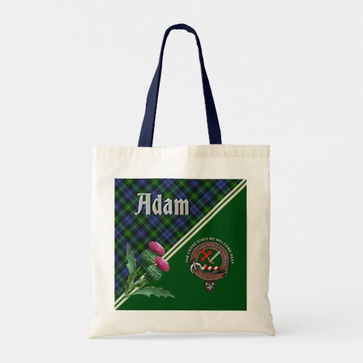 Adam Clan Badge & Tartan Tote Tas (Achterkant)