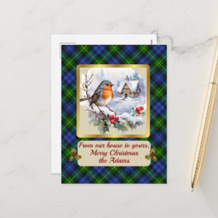 Adam Crest & Tartan met Robin Persoonlijke Kerstmi Feestdagenkaart