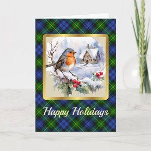 Adam Crest & Tartan w/Robin Gepersonaliseerde Xmas Kaart