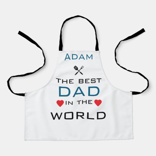 Adam de beste vader ter wereld wit schort (Voorkant)
