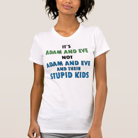 Adam en Eva en Kinderen (dameslicht) T-shirt (Voorkant)
