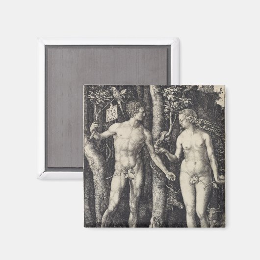 Adam en Eva Engraving door Albrecht Durer Magneet (Voorkant / Achterkant)