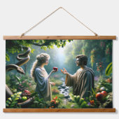 Adam en Eva in de Hof van Eden Hangend Wandkleed (Voorkant)