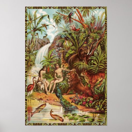 Adam en Eva in Eden Poster (Voorkant)