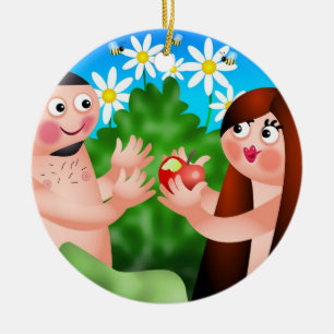 Adam en Eva Keramisch Ornament