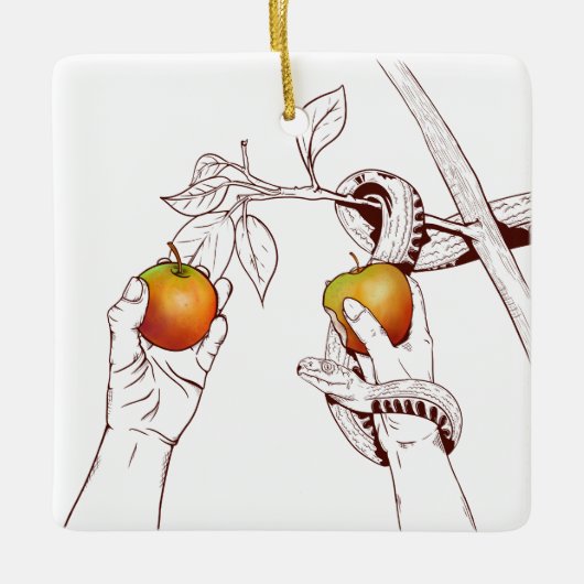 Adam en Eva Keramisch Ornament (Voorkant)