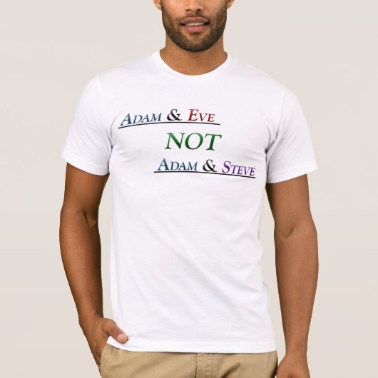 Adam en Eva niet Adam en Steve T-shirt (Voorkant)