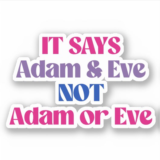 Adam en Eva niet Adam of Eva Sticker (Voorkant)