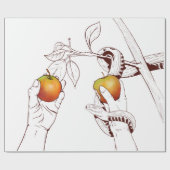 Adam en Eva Picking appels Cadeaupapier (Vlak)