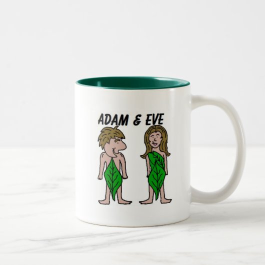 Adam en Eva Tweekleurige Koffiemok (Rechts)