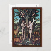 Adam en Eva van Cranach D. Ä. Lucas (Beste kwalite Briefkaart (Voorkant / Achterkant)