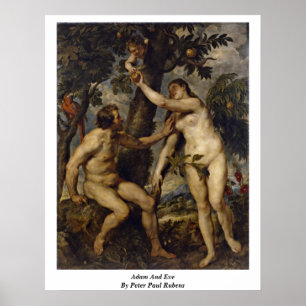 Adam en Eva van Peter Paul Rubens Poster