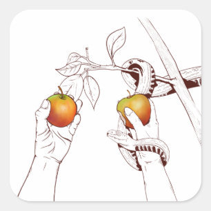 Adam en Eva Vierkante Sticker