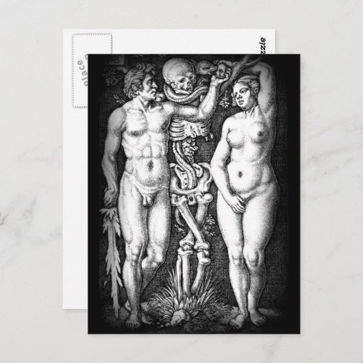 Adam et Eve carte postale originale (Devant / Derrière)