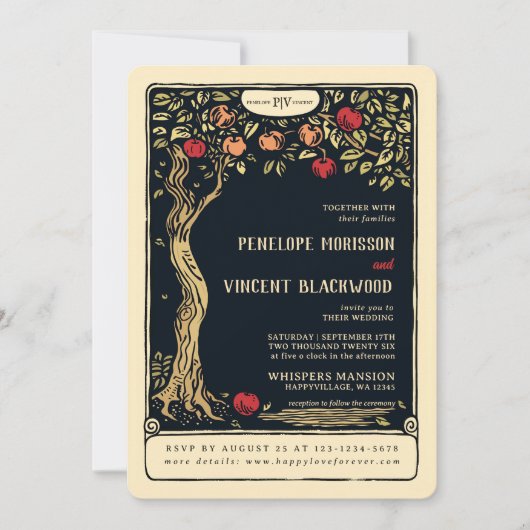 Adam et Eve | Faire-part de mariage Tarot (Devant)